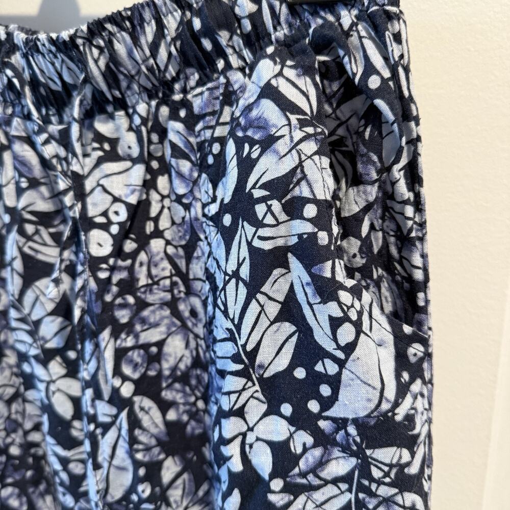 Christian Siriano Linen Blend Joggers Cargo Pockets Blue White Pull on Size S - Picture 8 of 11